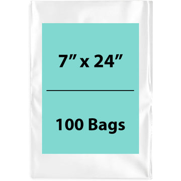 Clear Poly Bags Thickness: 4 Mil Size: 7 inch (width) X 24 inch (Height) Pack of 100 Bags